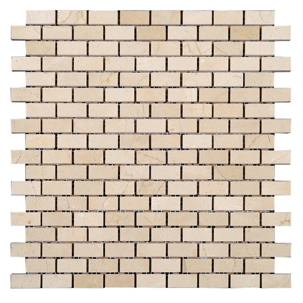 Seven Seas Collection Crema Marfil 0.63" x 1.25" Marble Brick Joint